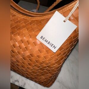 BRAND NEW-Bembien Copper-Tan Woven Leather Bag